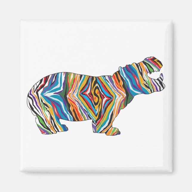 Psychedelic-Hippo Magnet (Vorne)
