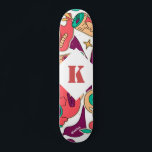 Psychedelic Illustration Name & Initial Monogram Skateboard<br><div class="desc">This fun skateboard featuring psychedelic pattern illustration,  custom name & initial would make a wonderful gift for someone,  who's into skateboarding! Easily add the desired name & initial by clicking on the persalize this template.</div>