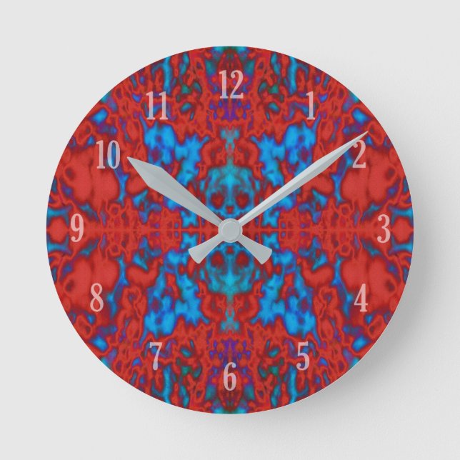 Psychedelic kaleidoscope pattern runde wanduhr (Vorderseite)