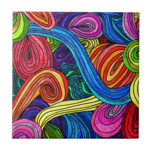Psychedelic Lines Fliese