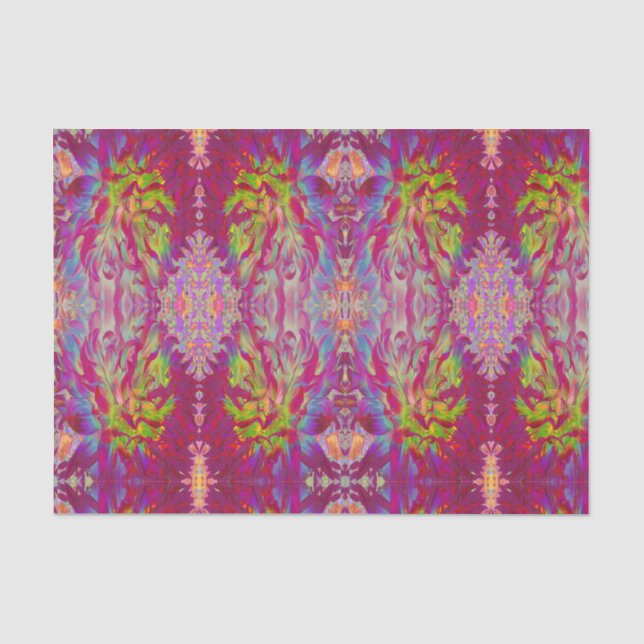 Psychedelic Magenta und Yellow Dahlia Blume Seidenpapier (Vorderseite)