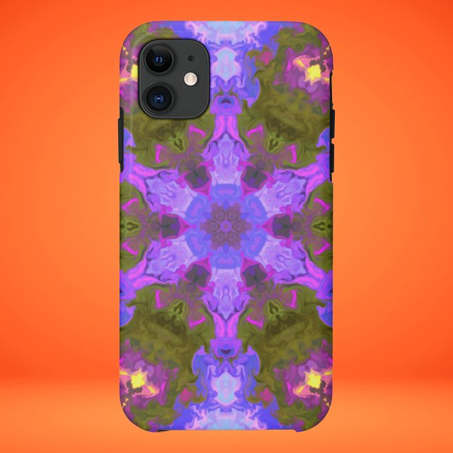Psychedelic Mandala Blume Lila und blau Case-Mate iPhone Hülle (Von Creator hochgeladen)