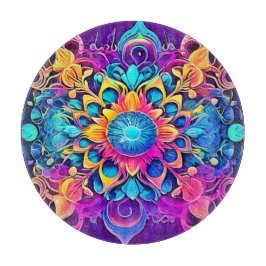 Psychedelic Mandala Design Schneidebrett