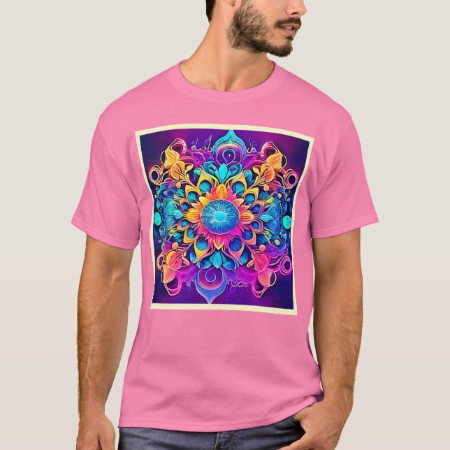 Psychedelic Mandala Design T-Shirt (Vorderseite)