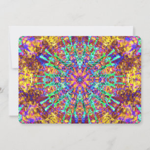 Psychedelic Mandala Trippy Hippie Color Splash Einladung