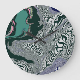 Psychedelic Marble Swirl Große Wanduhr