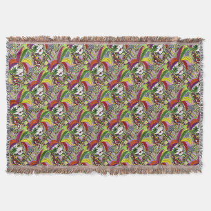 Psychedelic Mardi Gras Feather Mask Decke