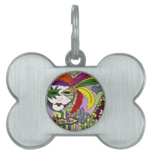 Psychedelic Mardi Gras Feather Mask Tiermarke