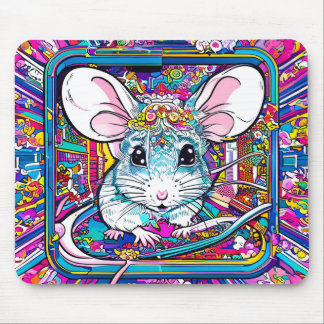 Psychedelic Mouse: A Colorful Journey Mousepad
