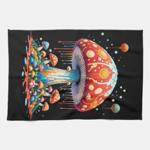 Psychedelic Mushroom Illustration Geschirrtuch