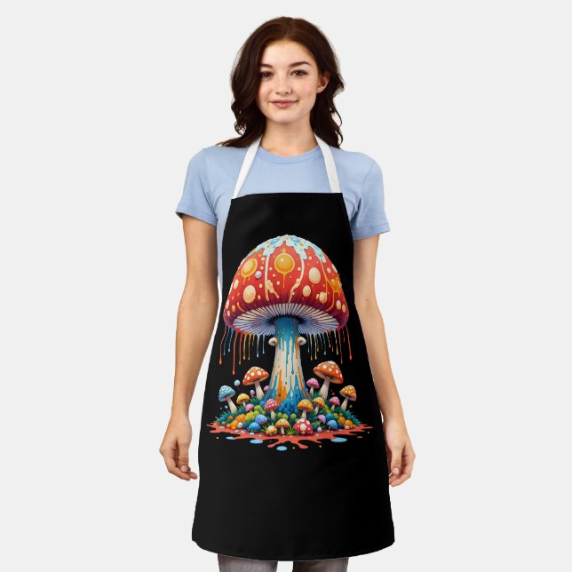 Psychedelic Mushroom Illustration Schürze (Getragen)