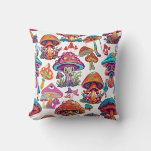Psychedelic Mushroom Pattern 3D Kissen