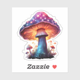 Psychedelic Mushroom Watercolor Rainbow Artwork Aufkleber