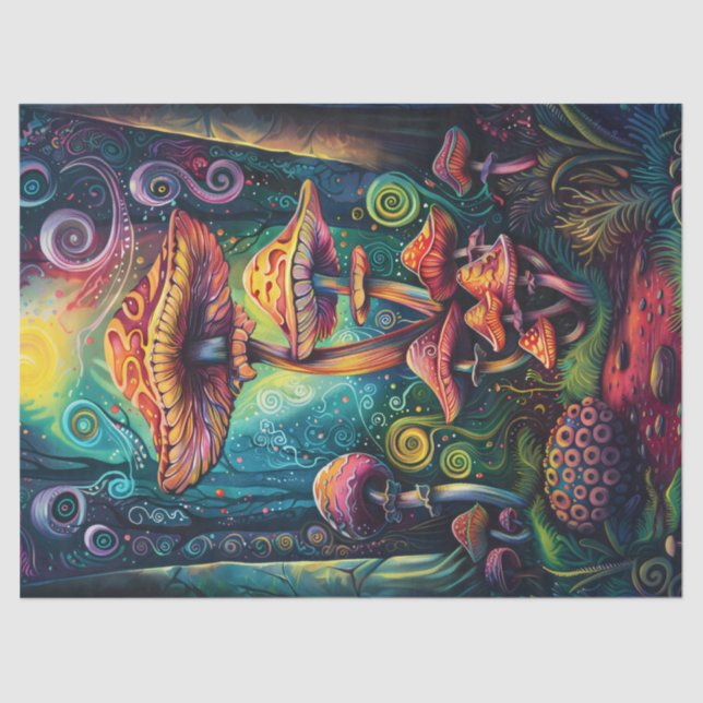 Psychedelic Mushrooms Decoupage Seidenpapier (Vorderseite)