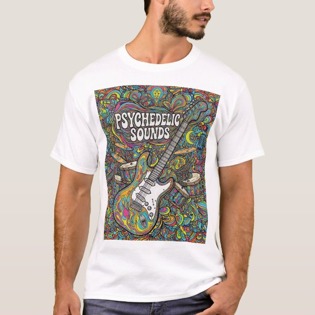 Psychedelic Music Vibes Retro Graphic T - Shirt, T T-Shirt (Vorderseite)
