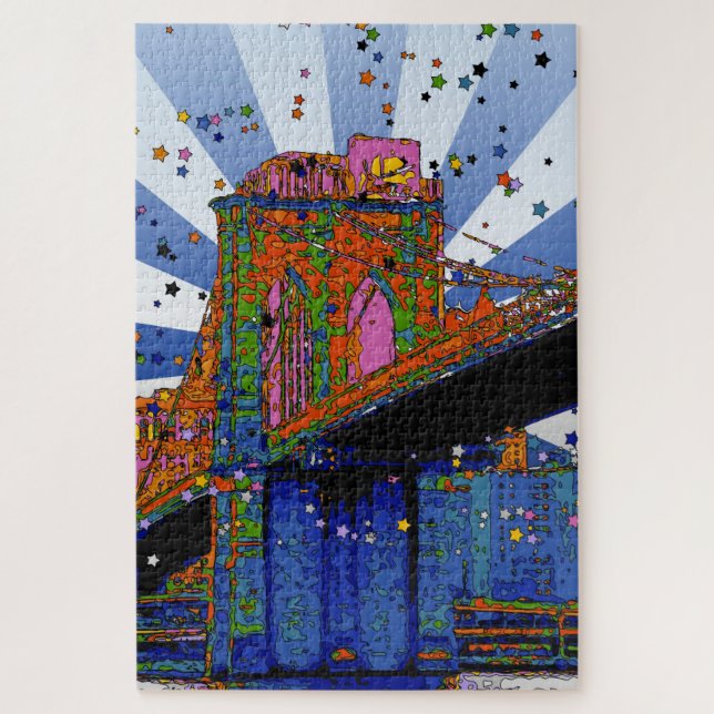 Psychedelic NYC: Brooklyn Bridge #2 (Vertikal)