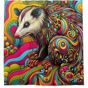 Psychedelic Opossum Duschvorhang