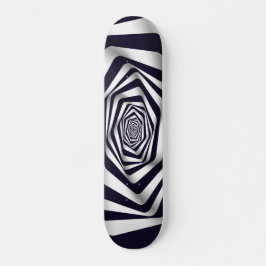Psychedelic Optical Illusion Black & White Circle Skateboard