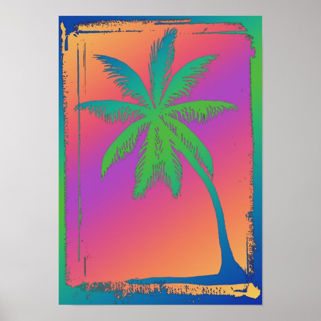 Psychedelic Palm Tree Poster (Vorne)