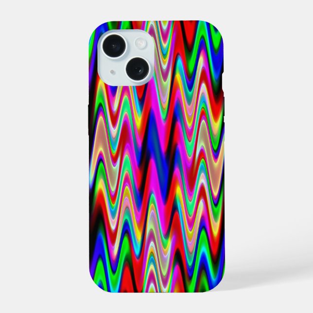 Psychedelic Party-Wellen..... iPhone 15 Hülle (Rückseite)