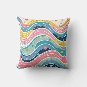 Psychedelic Pastel Rainbow Wave Design Kissen
