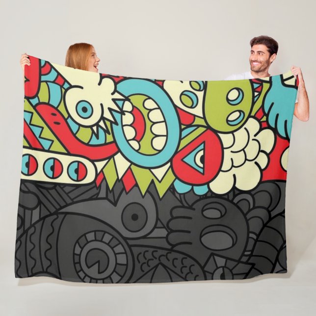 Psychedelic Patterns Fleecedecke (Beispiel)