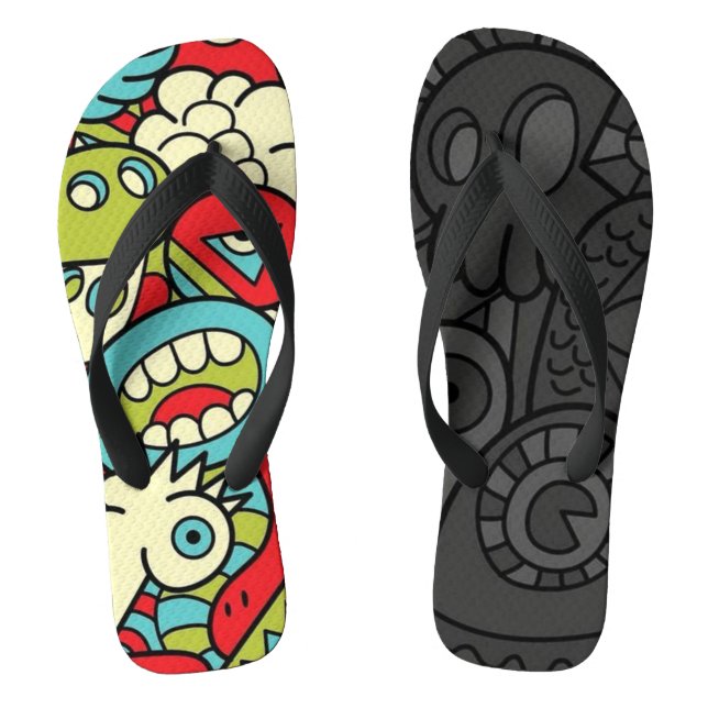 Psychedelic Patterns Flip Flops (Fußbett)