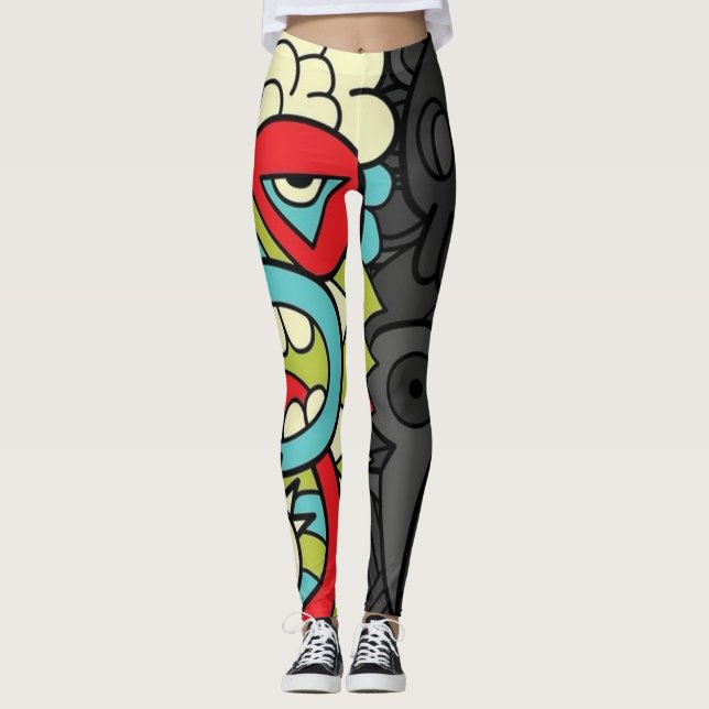 Psychedelic Patterns Leggings (Vorderseite)