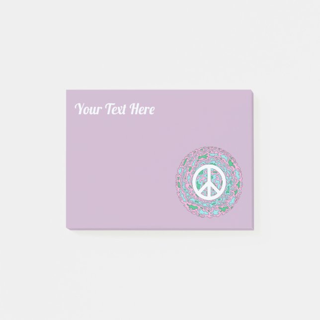 Psychedelic Peace Post-it Notes Post-it Klebezettel (Vorderseite)