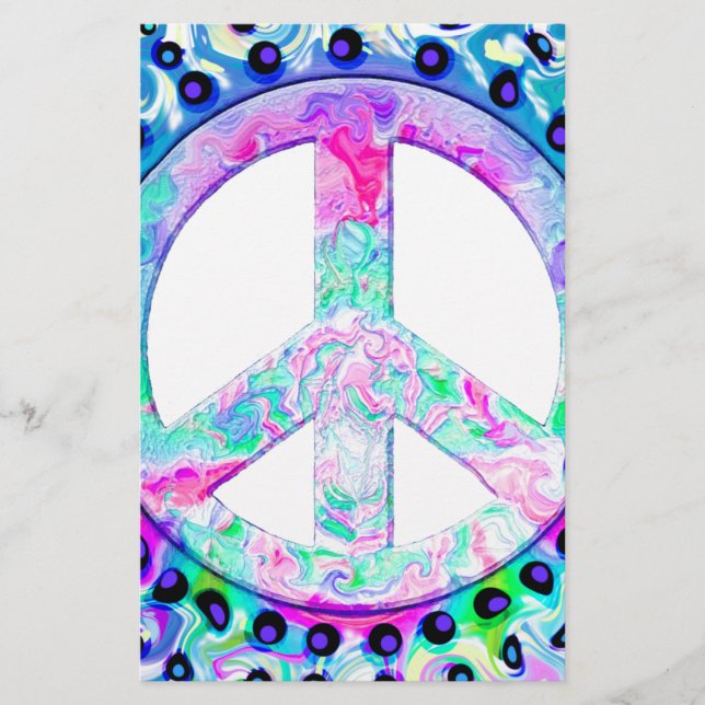 Psychedelic Peace Sign Abstrakt (Vorderseite)