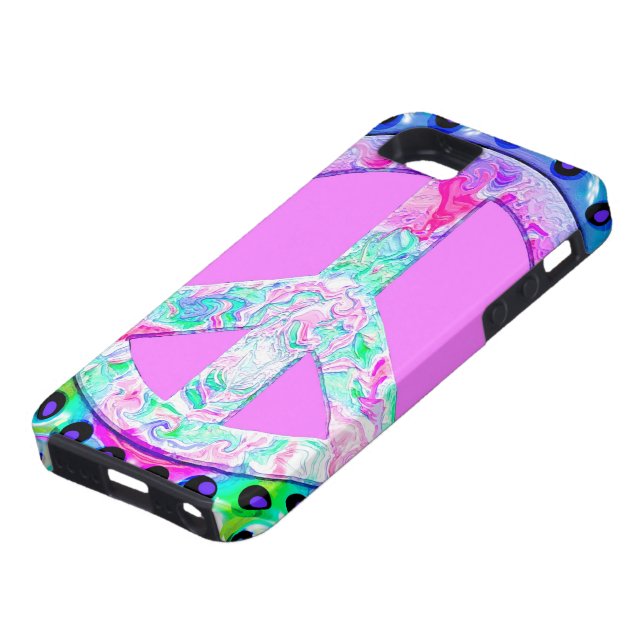 Psychedelic Peace Sign Abstrakt Case-Mate iPhone Hülle (unten)