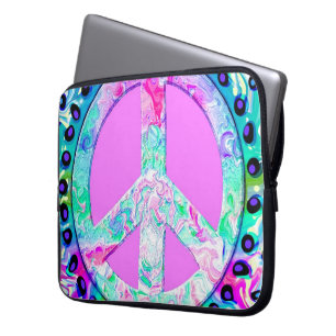 Psychedelic Peace Sign Abstrakt Laptopschutzhülle