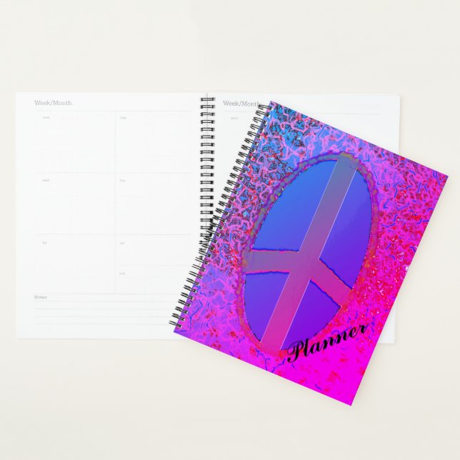 Psychedelic Peace Sign Planner (Devant avec enveloppe)