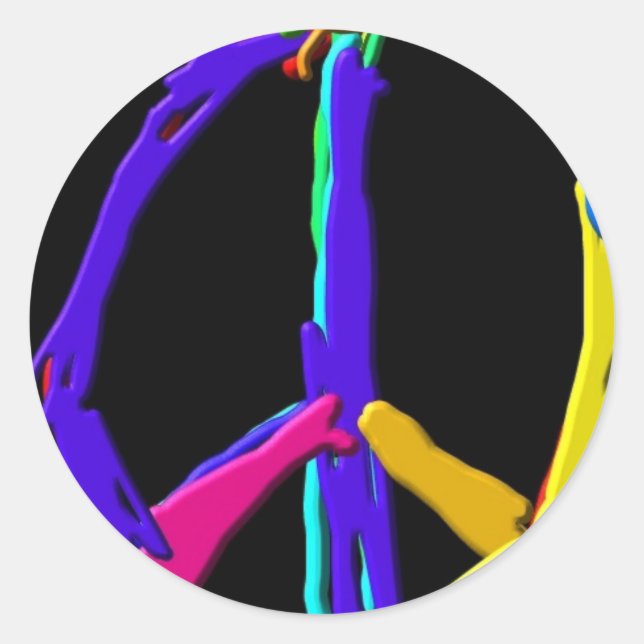 Psychedelic Peace Sign Stickers (Vorderseite)