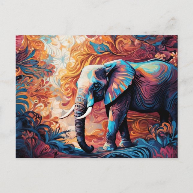 Psychedelic Phant Postkarte (Vorderseite)