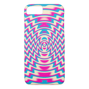 Psychedelic Pink Blue Sound Waves iPhone 7 Fall iPhone 8/7 Hülle