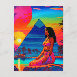 Psychedelic Pink Pyramid Princess Postkarte