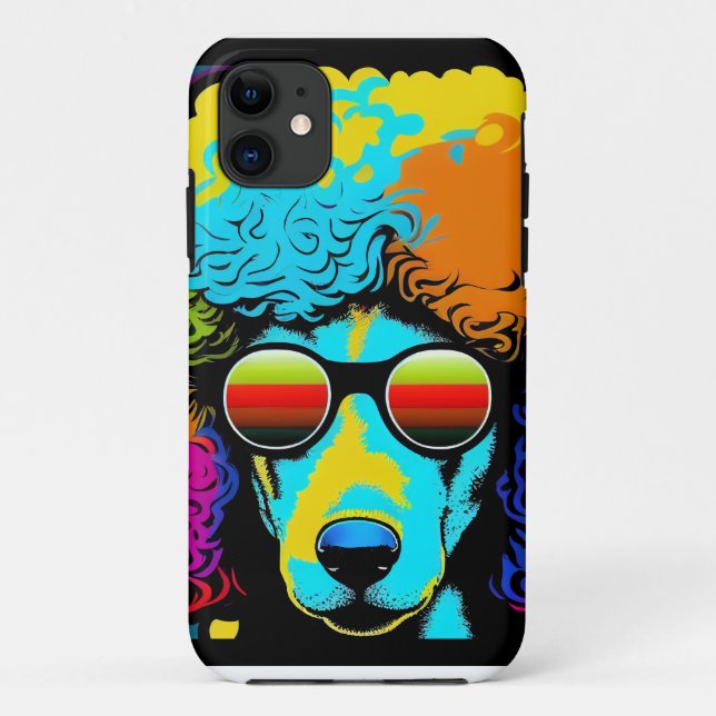 Psychedelic Poodle Dog Design Case-Mate iPhone Hülle (Rückseite)