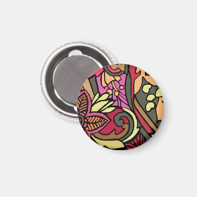 Psychedelic Print Magnet der 60er Jahre (Vorderseite/Rückseite)