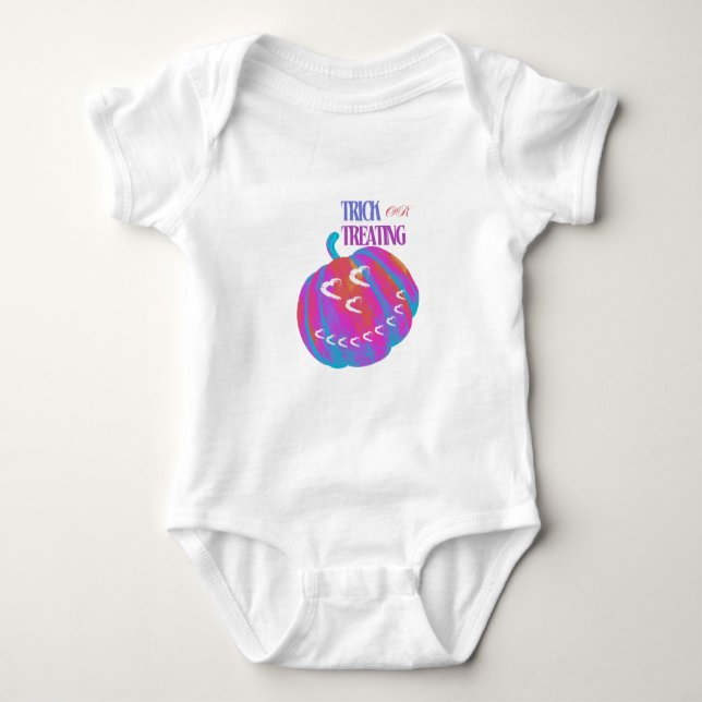 Psychedelic Pumpkin Heart Baby Bodysuit Baby Strampler (Vorderseite)