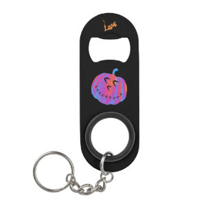 Psychedelic Pumpkin Heart Key Chain Mini Flaschenöffner