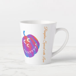 Psychedelic Pumpkin Hearts Latte Tasse
