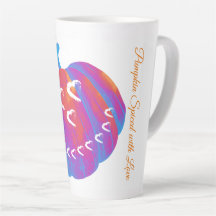Psychedelic Pumpkin Hearts Latte Tasse