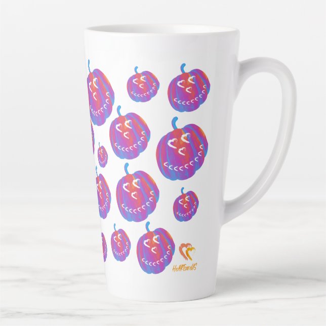 Psychedelic Pumpkin Patch hört Latte-Tasse Milchtasse (Rechts)