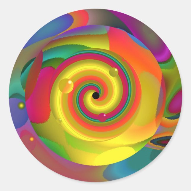 Psychedelic Punch Runder Aufkleber (Vorderseite)