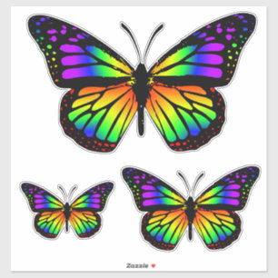 Psychedelic Rainbow Butterfly Vinyl Aufkleber