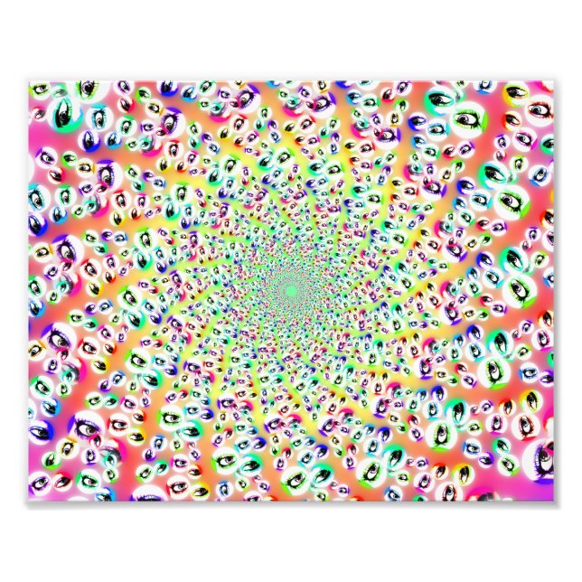 Psychedelic Rainbow Eyes Mandala Fotodruck (Vorne)