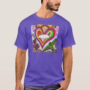 Psychedelic Rainbow Heart Art Print T-Shirt