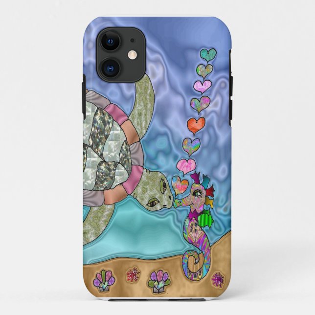 Psychedelic Sea Turtle Seepferd Art Case-Mate iPhone Hülle (Rückseite)