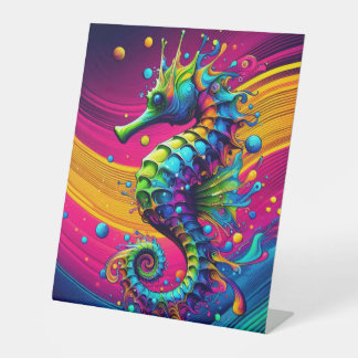 Psychedelic Seahorse Canvas – Vibrant Ocean Wall A Sockelschild